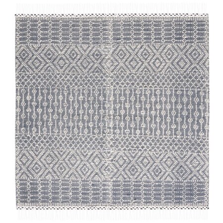 Safavieh 6 x 6 ft. Natura 852N Hand Loomed Square Area Rug Ivory & Navy Blue NAT852N-6SQ